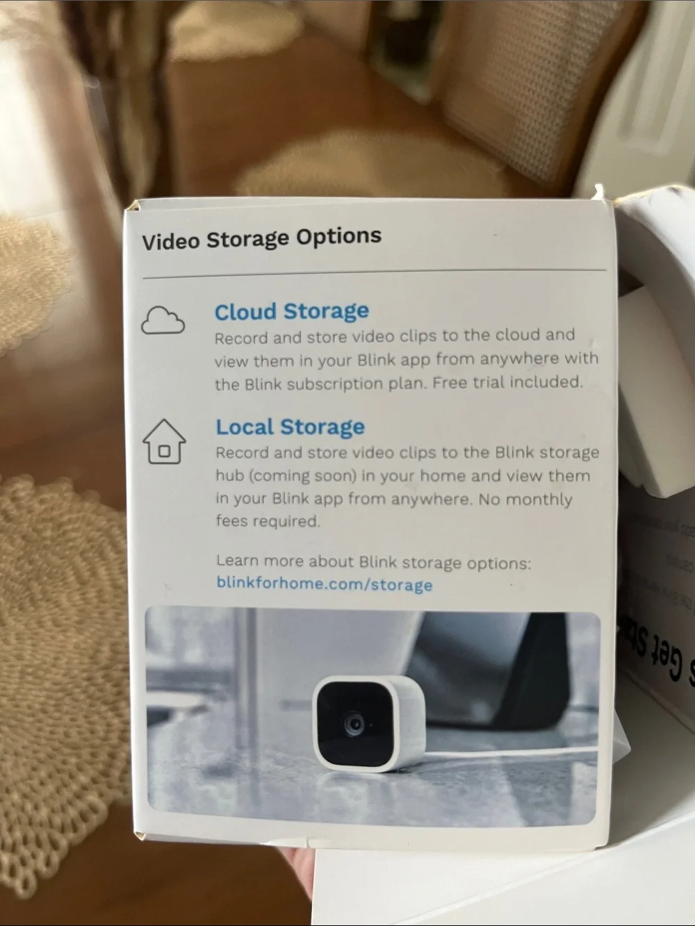 Blink Mini Security Camera Box - White/Blue Packaging